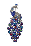 Colorful Crystal Peacock Brooch