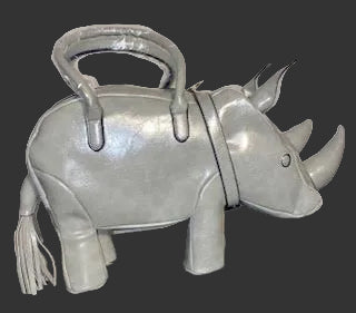 Grey Rhino Shaped Crossbody Bag