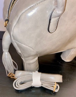 Grey Rhino Shaped Crossbody Bag