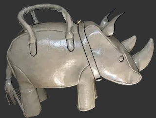 Grey Rhino Shaped Crossbody Bag