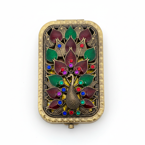 Colorful Peacock Compact Mirror